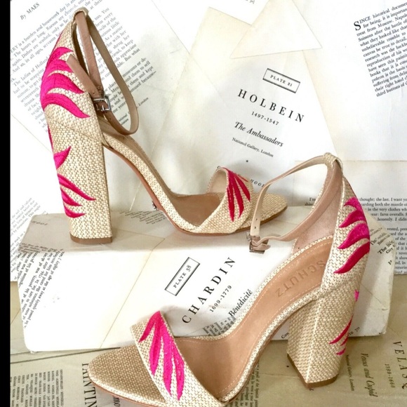 Schutz Satin Platform Criss Cross 5" Heel Sandal 7 - Picture 3 of 5